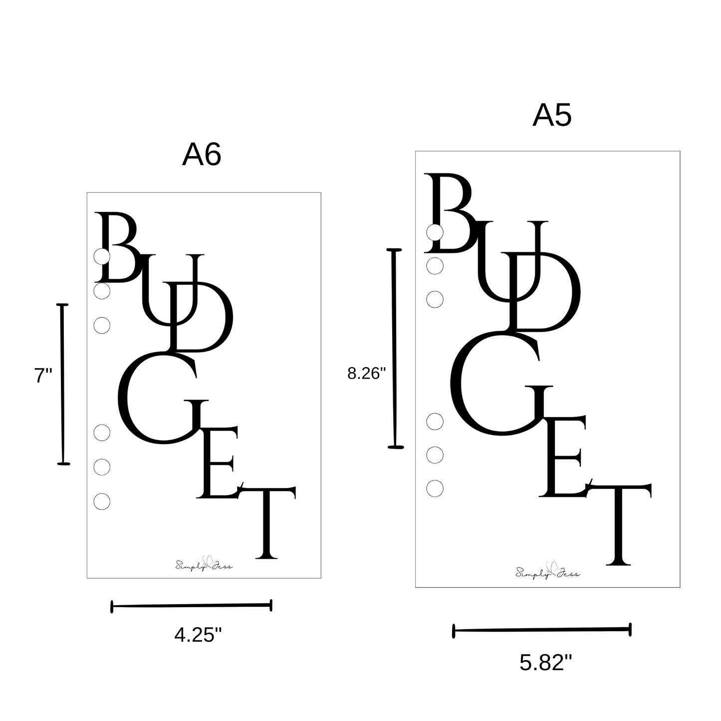 Budget Vellum A5/A6 Dashboard