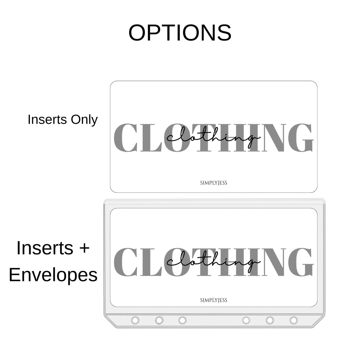 Double Font Script Envelope Insert A6