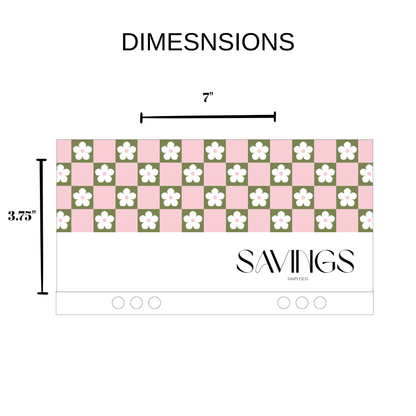 Daisy Checkered A6 Cash Envelope
