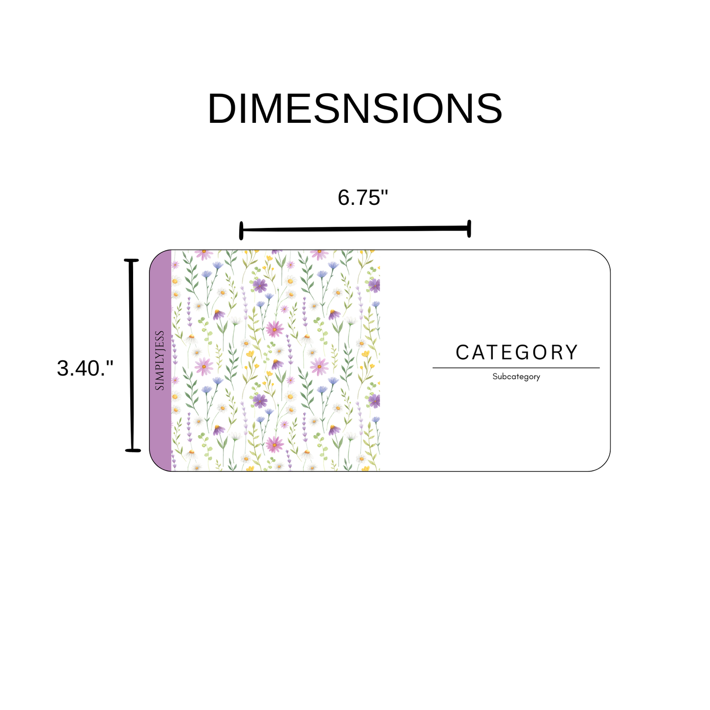 Purple Floral Envelope Inserts A6
