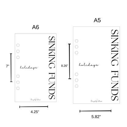 Sinking Funds Vellum A5/A6 Dashboard