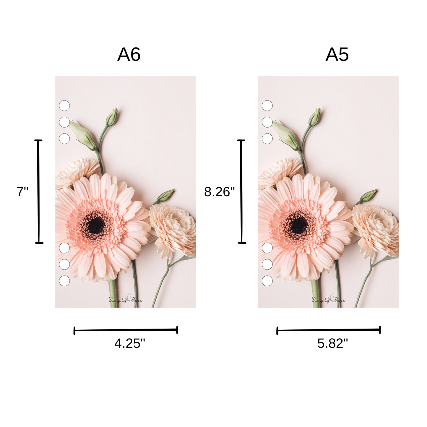 Blush Petal Linen A5/A6 Dashboard