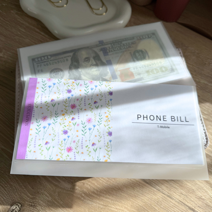 Purple Floral A6 Cash Envelope