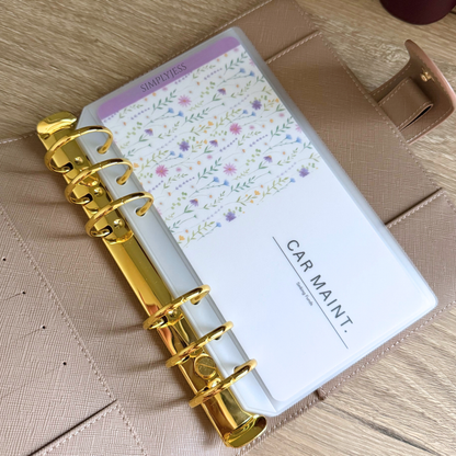 Purple Floral Envelope Inserts A6