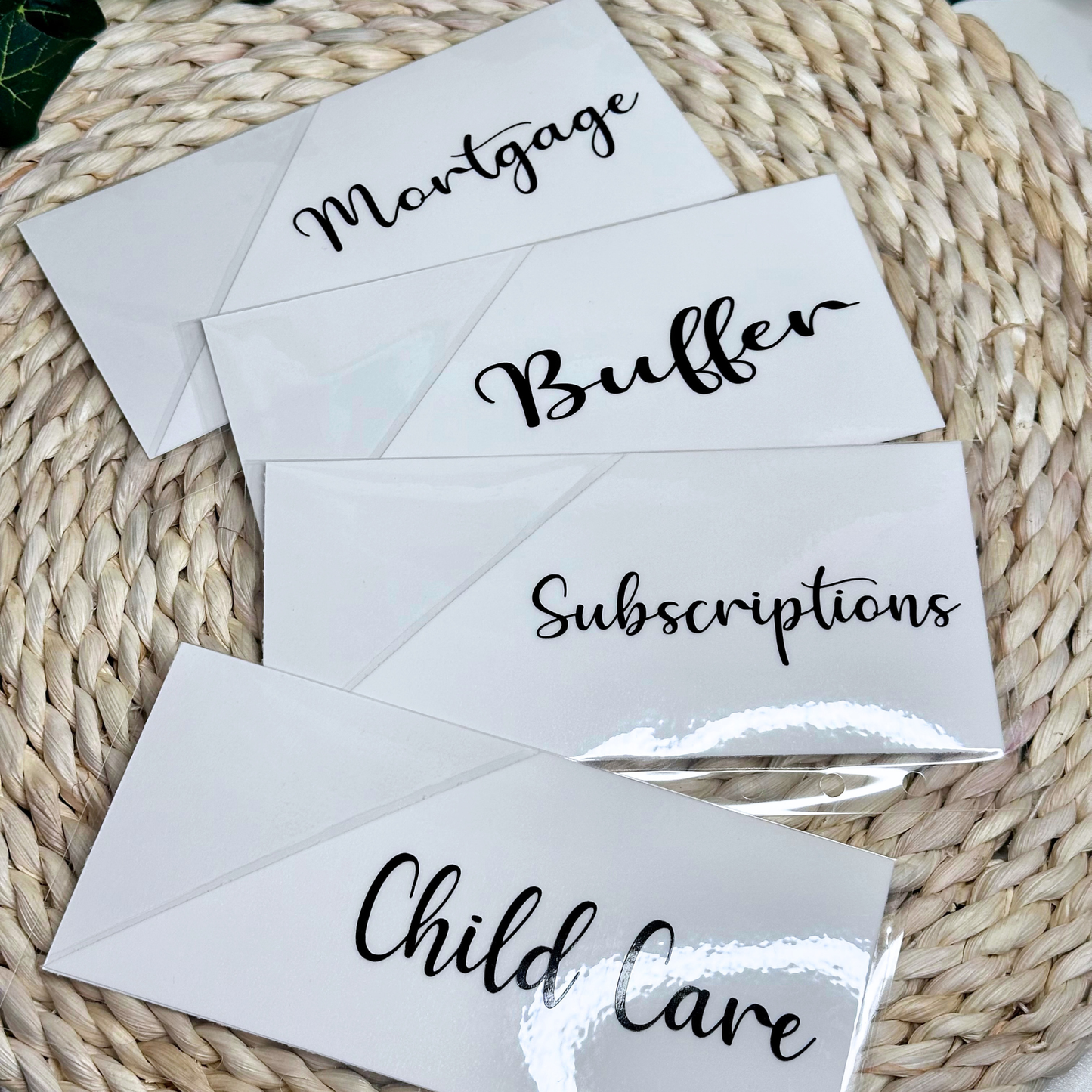 White Peekaboo Cash Envelope A6