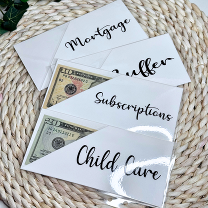 White Peekaboo Cash Envelope A6