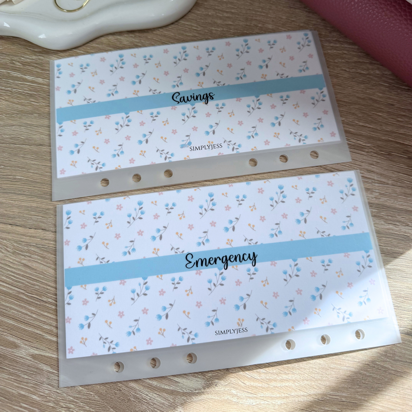 Blue Floral Cash Envelope A6