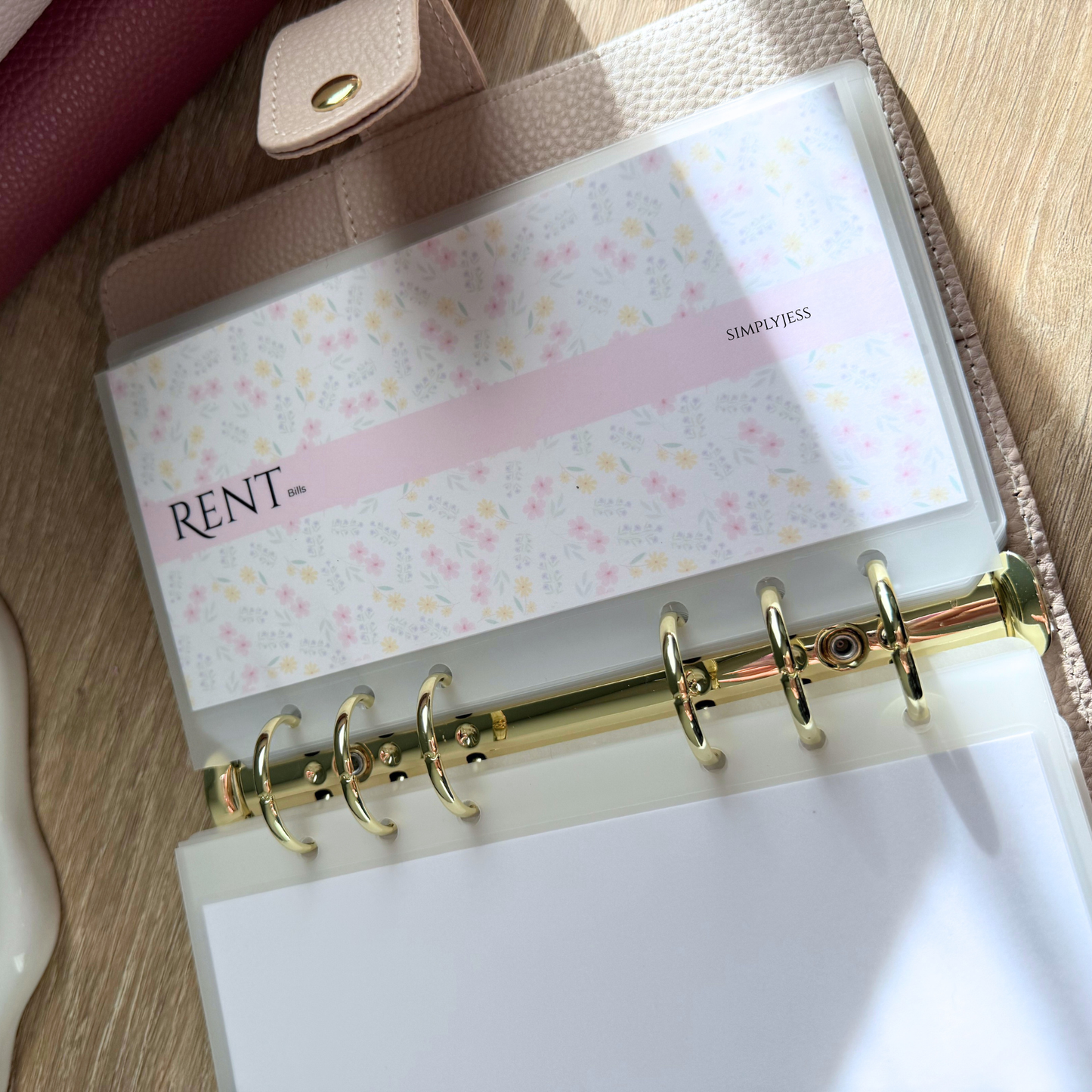 Pink Floral Cash Envelope A6