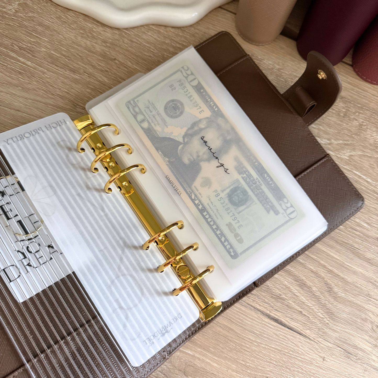 Minimal Monogram A6 Cash Envelope